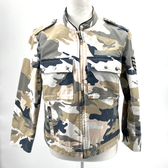 Zadig Voltaire Camo Jacket Womens Small Pink Grey Black Military Army - Picture 1 of 14